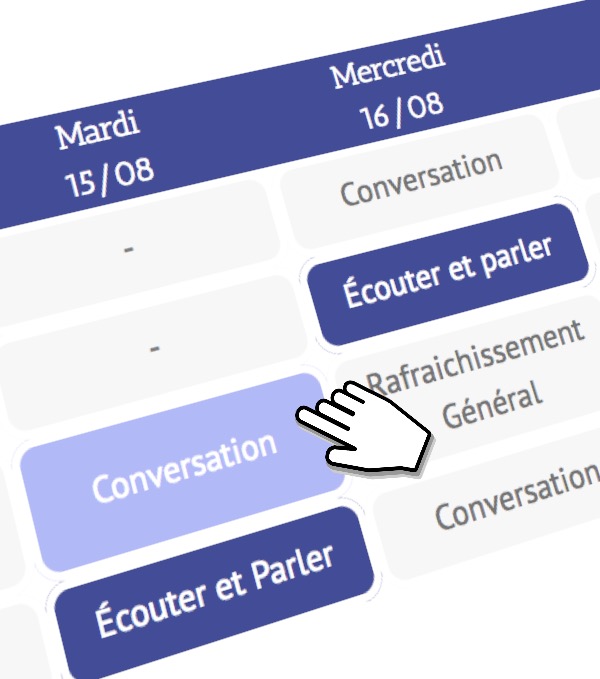 Outil plannification anglais mobile